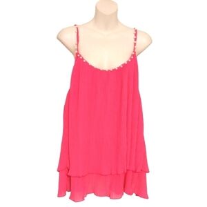 🔵BOGO FREE🔵 Chicme Pleated Layered Strappy Top w Pearls Sz XL